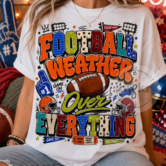 Football Weather Over Everything PNG | Retro Game Day Football Graphic