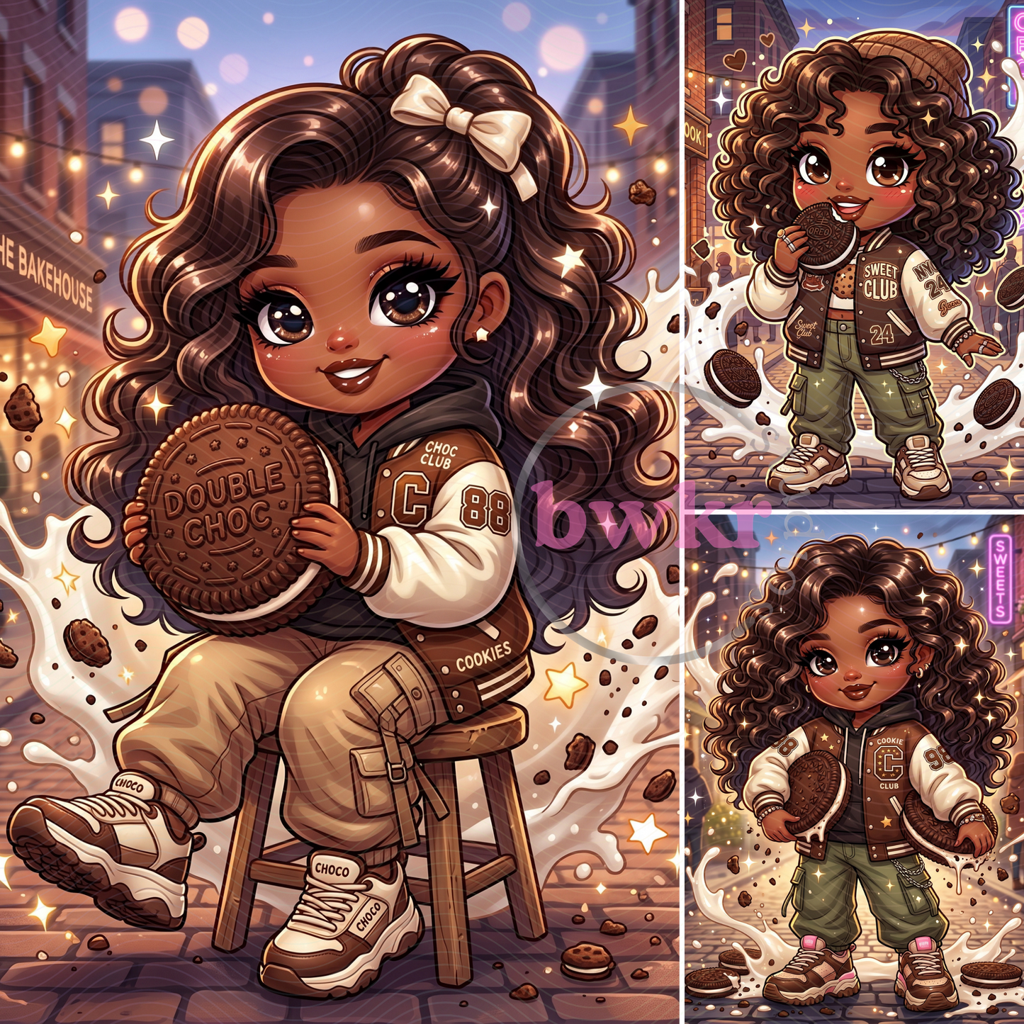 Cookie Girl PNG Bundle | 21 Cozy Cookie Lover Girls | Chocolate Chip & Oreo PNG | Instant Digital Download
