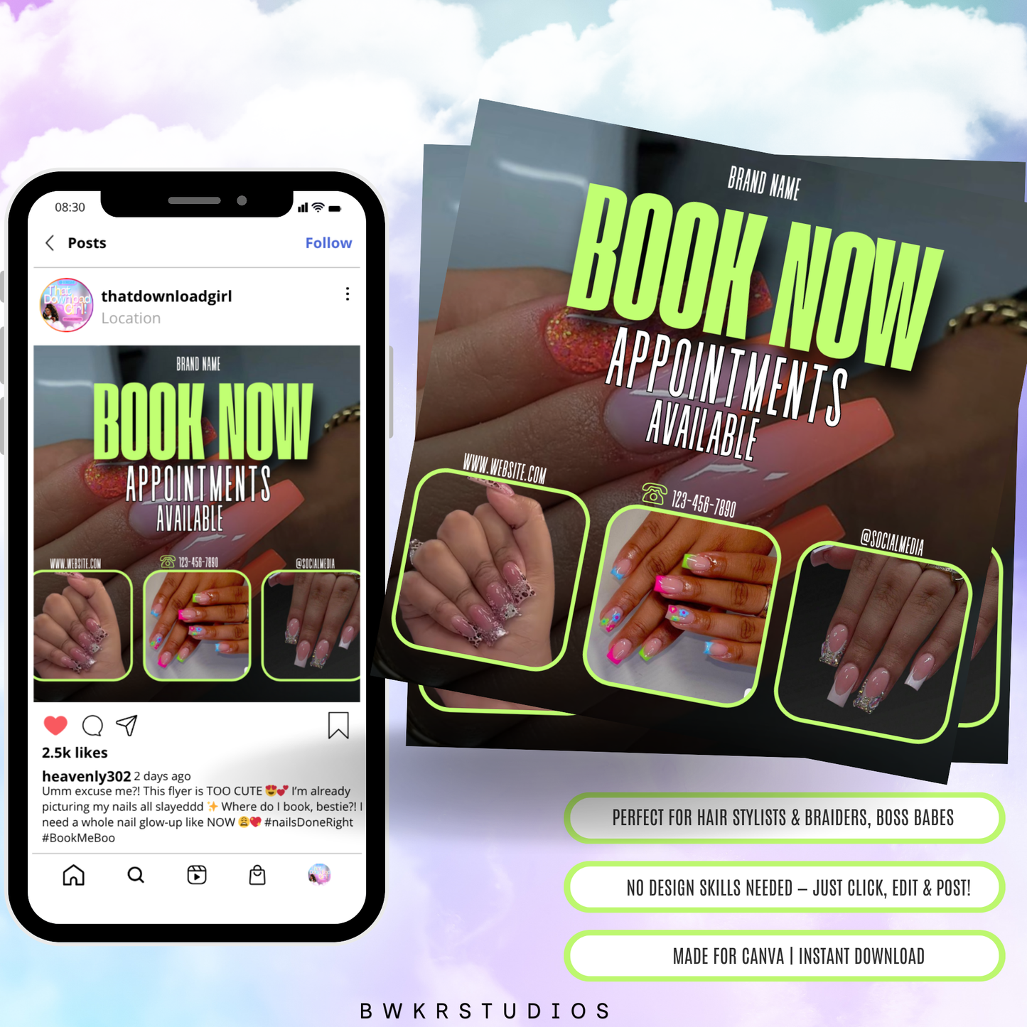 Editable Appointment Booking Flyer | Canva Template