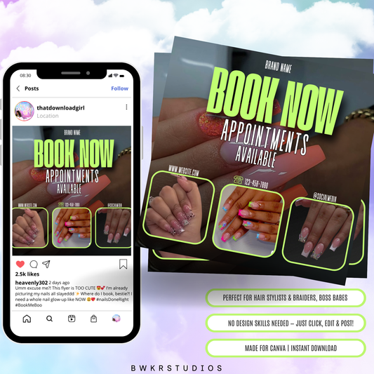Editable Appointment Booking Flyer | Canva Template