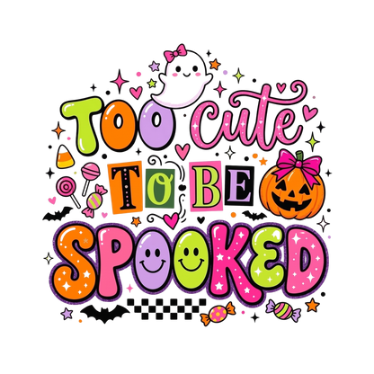 Too Cute To Be Spooked PNG | Cute Halloween Shirt Design | Digital Download