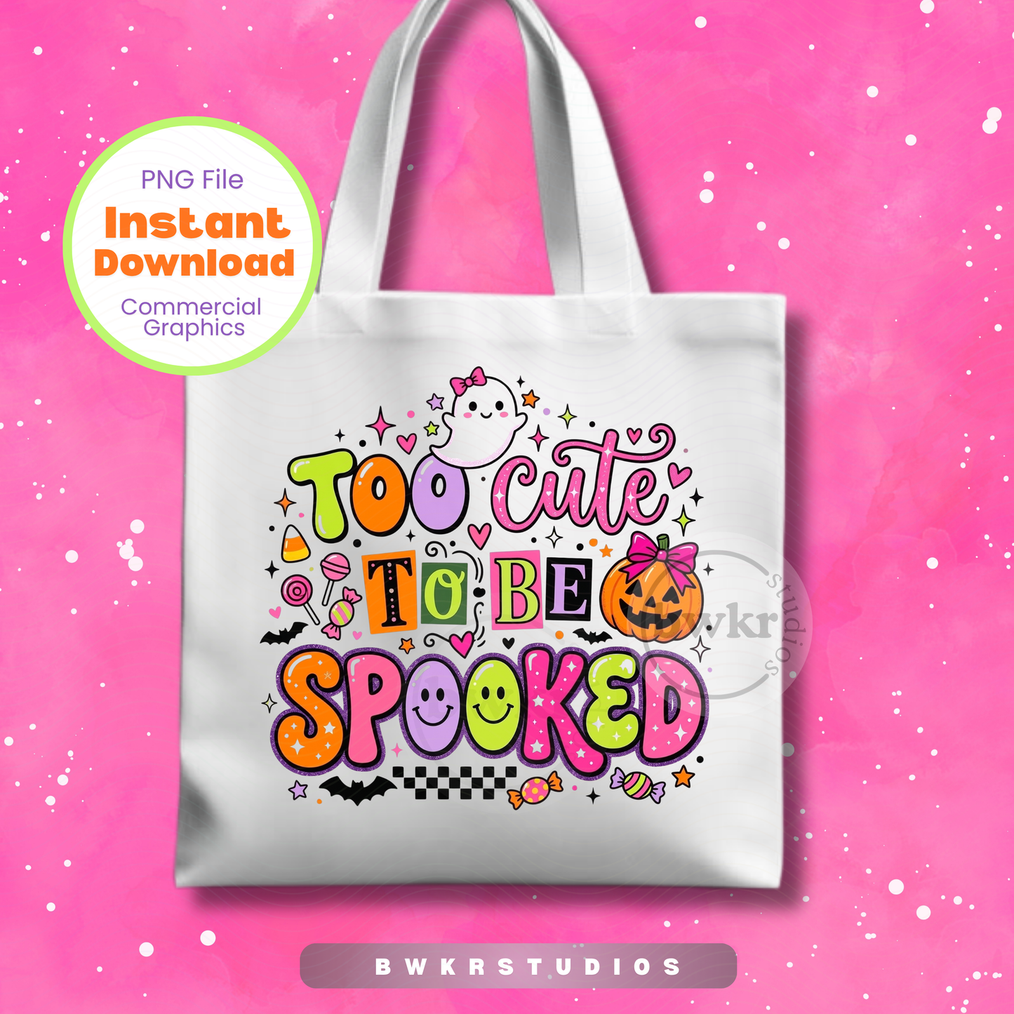 Too Cute To Be Spooked PNG | Cute Halloween Shirt Design | Digital Download