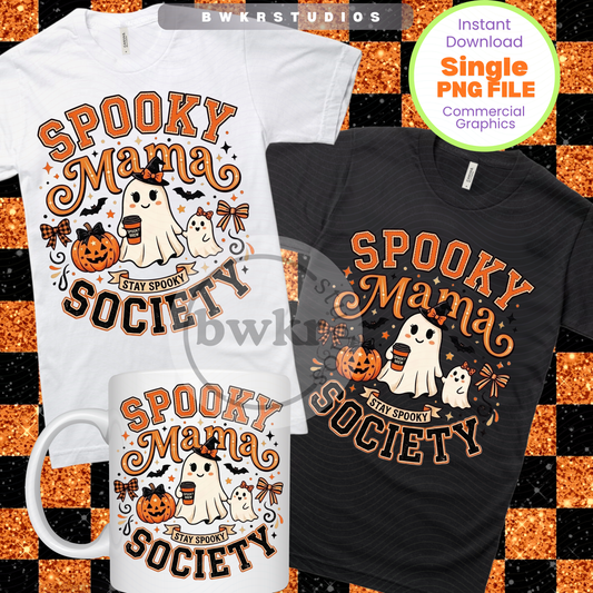 Spooky Mama Society PNG | Halloween Mom Shirt Design | Digital Download