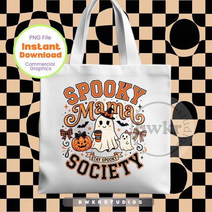 Spooky Mama Society PNG | Halloween Mom Shirt Design | Digital Download