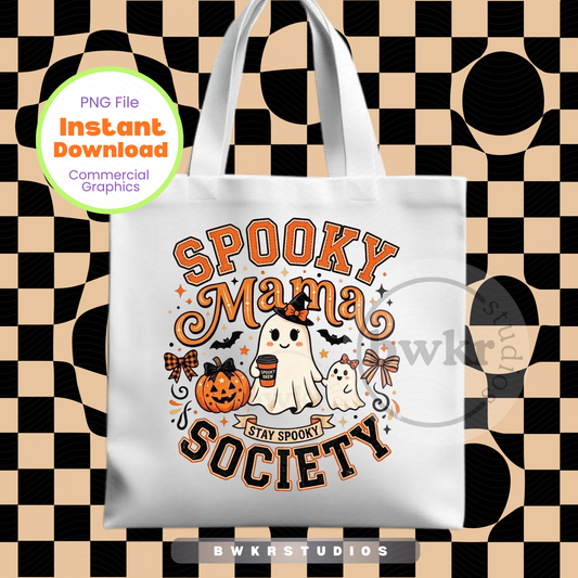 Spooky Mama Society PNG | Halloween Mom Shirt Design | Digital Download
