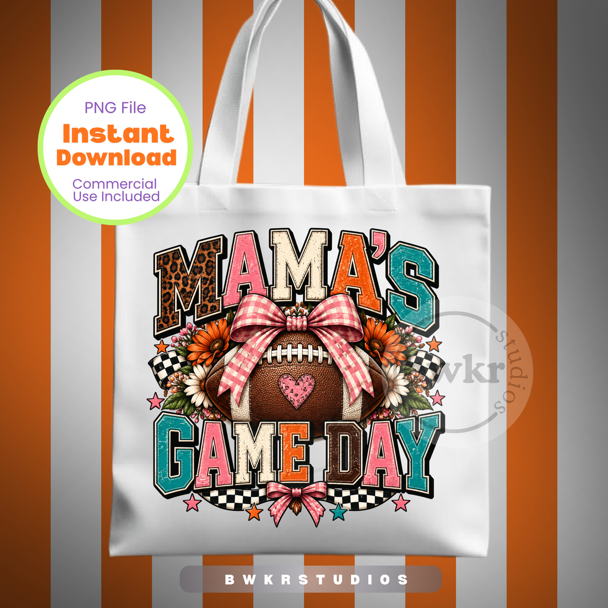 Mama's Game Day PNG | Football Mom Sublimation Design