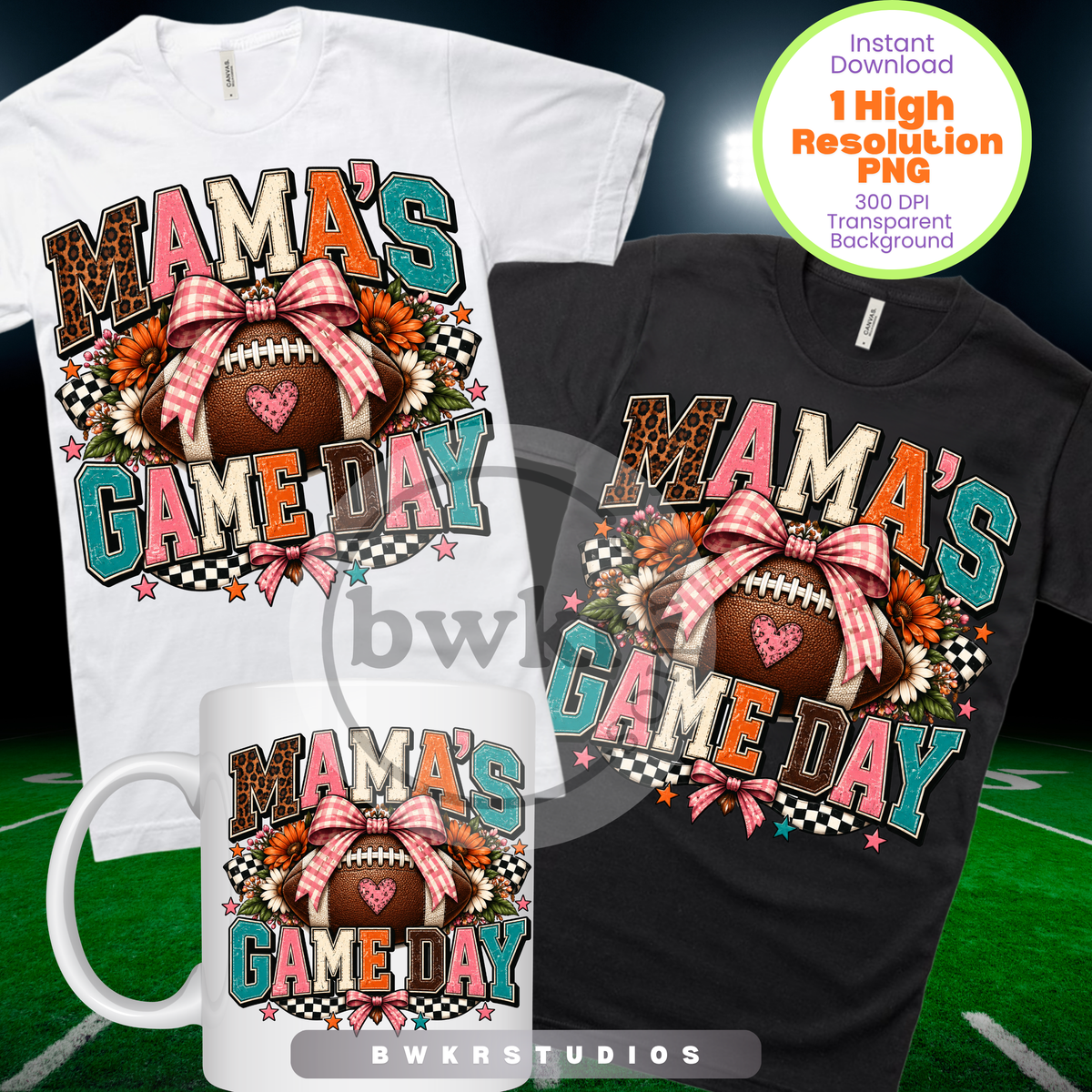 Mama's Game Day PNG | Football Mom Sublimation Design