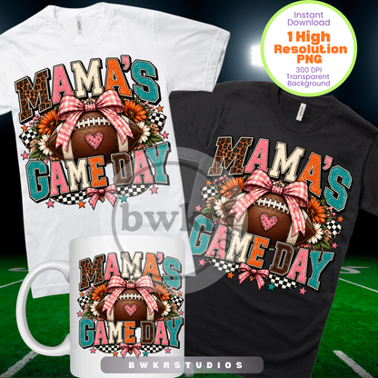 Mama's Game Day PNG | Football Mom Sublimation Design