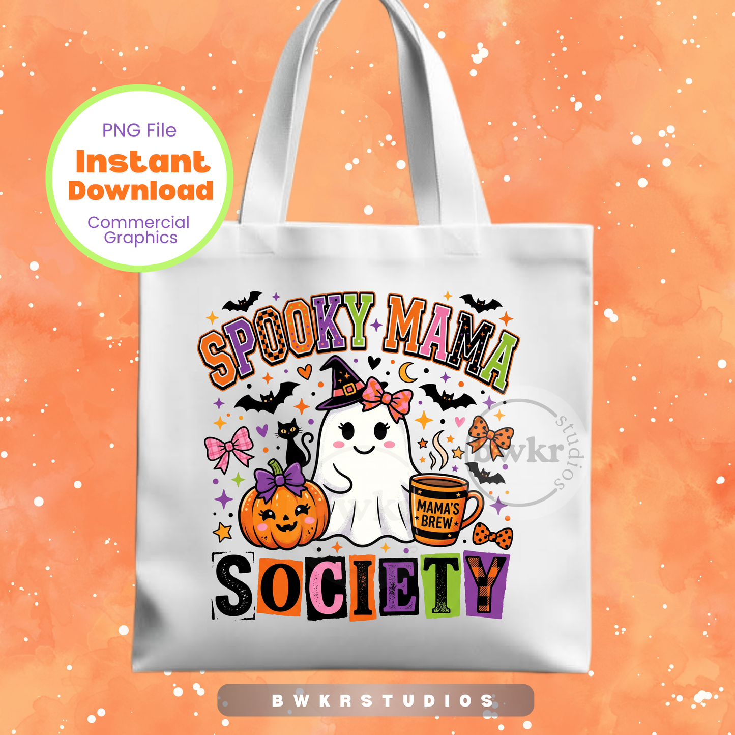 Spooky Mama PNG | Halloween Mom Coffee Shirt Design| Digital Download